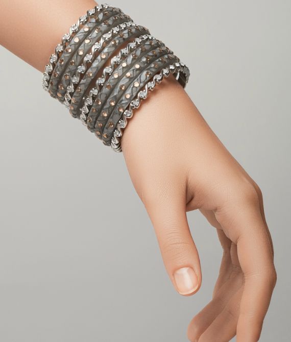 Charcoal Glitz AD Bangle Set